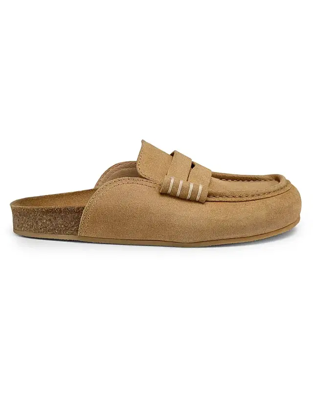JW Anderson Women's Suede Penny Mules - Mustard