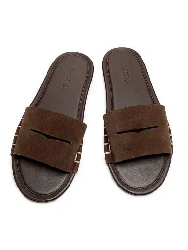 JW Anderson Women's Penny Slot Suede Sandals - Brown - Size 11 | Thumbnail 4 JW Anderson Women's Penny Slot Suede Sandals - Brown - Size 11 | Thumbnail 4