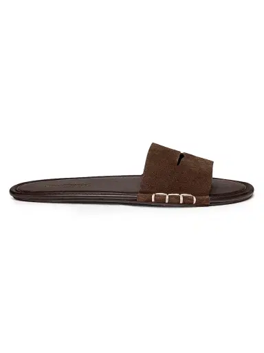 JW Anderson Women's Penny Slot Suede Sandals - Brown - Size 11 | Thumbnail 1 JW Anderson Women's Penny Slot Suede Sandals - Brown - Size 11 | Thumbnail 1