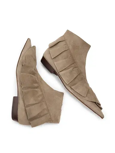 JW Anderson Women's 25MM Ruffled Suede Ankle Boots | Thumbnail 6 JW Anderson Women's 25MM Ruffled Suede Ankle Boots | Thumbnail 6