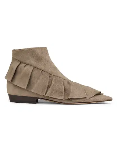 JW Anderson Women's 25MM Ruffled Suede Ankle Boots | Thumbnail 1 JW Anderson Women's 25MM Ruffled Suede Ankle Boots | Thumbnail 1