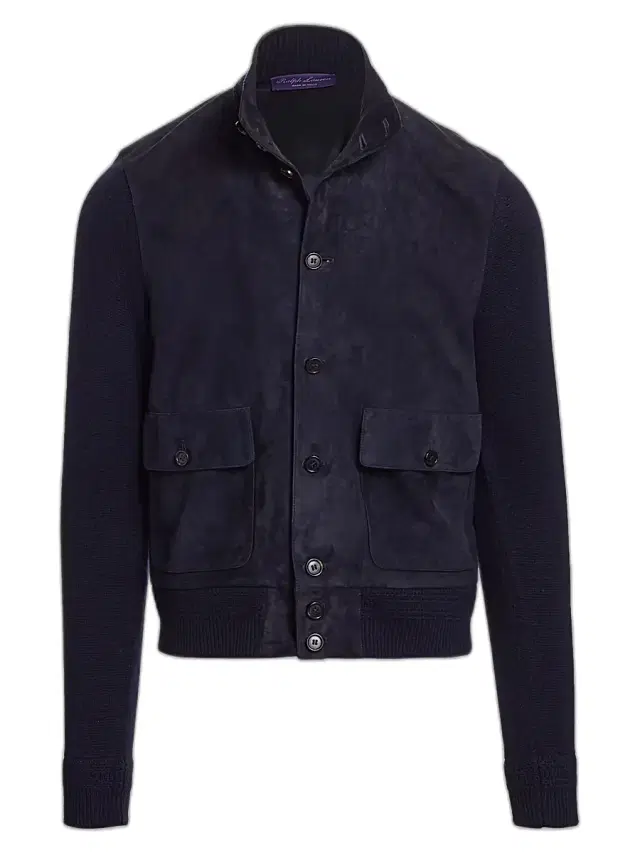Ralph Lauren Purple Label Men's Suede & Cashmere Jacket - Classic Chairman Navy