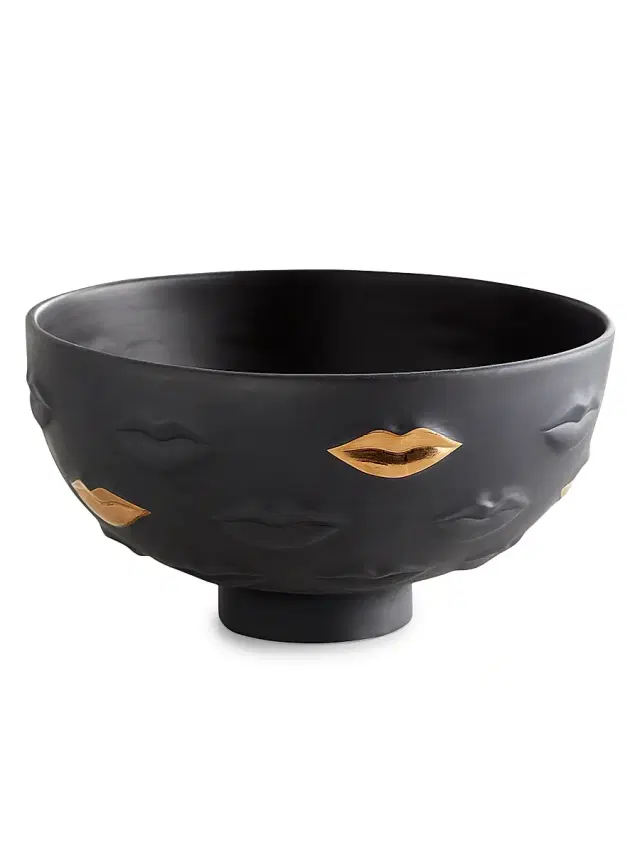 Jonathan Adler Gilded Gala Bowl - Black Gold