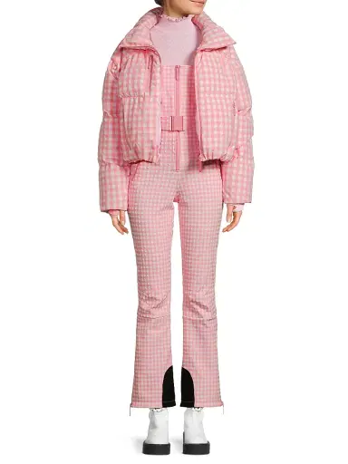 Cordova Women's Fernie Gingham Ski Bib - Peony Gingham - Size XL | Thumbnail 2
