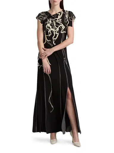Jason Wu Collection Women's Scribble Floral Print Jersey Gown | Thumbnail 2 Jason Wu Collection Women's Scribble Floral Print Jersey Gown | Thumbnail 2