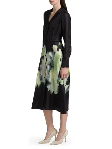 Jason Wu Collection Women's Watercolor Floral Silk Shirtdress | Thumbnail 4