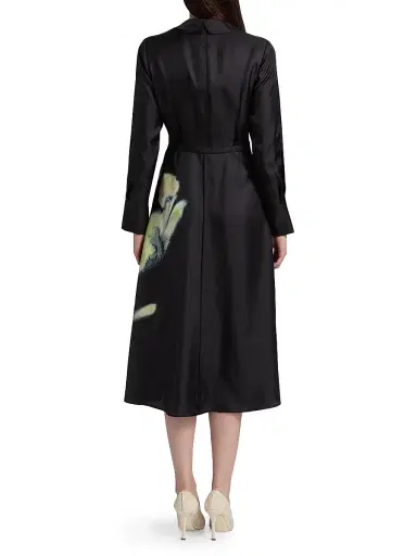 Jason Wu Collection Women's Watercolor Floral Silk Shirtdress | Thumbnail 5