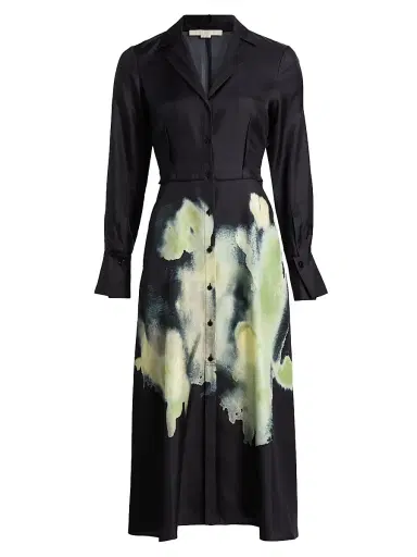 Jason Wu Collection Women's Watercolor Floral Silk Shirtdress | Thumbnail 1