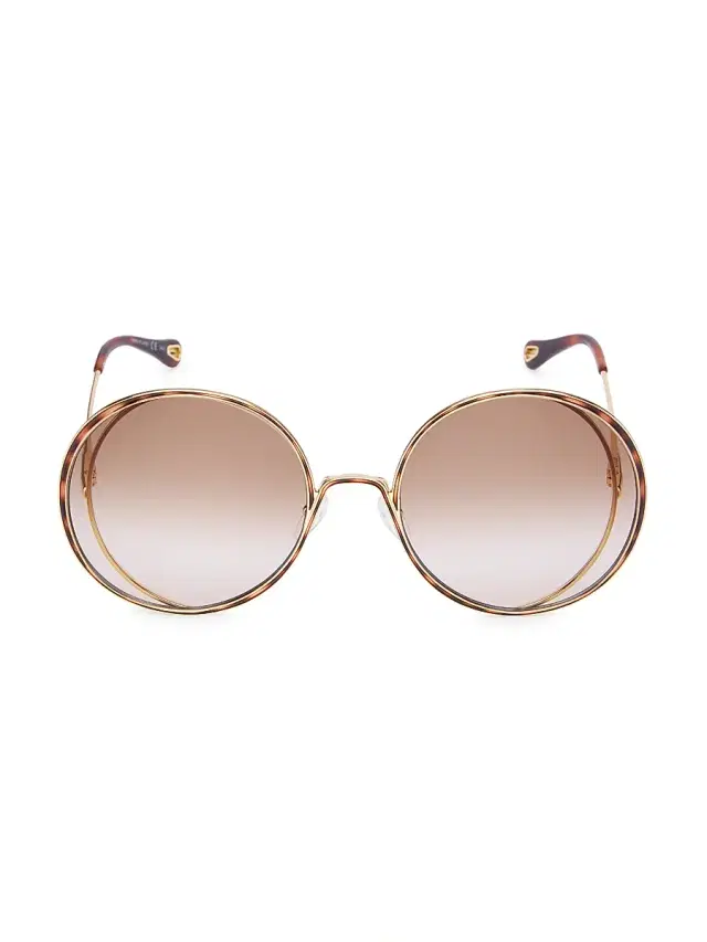 Chloé Women's 61MM Metal Round Sunglasses - Gold