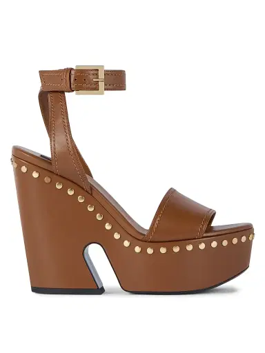 Givenchy Women's Clog Platform Sandals in Leather with Studs Detail - Brown - Size 11 | Thumbnail 1 Givenchy Women's Clog Platform Sandals in Leather with Studs Detail - Brown - Size 11 | Thumbnail 1