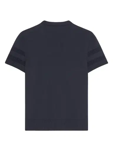 Givenchy Men's T-Shirt in Cotton Knit with Paris Jacquard - Dark Navy - Size XXL | Thumbnail 2