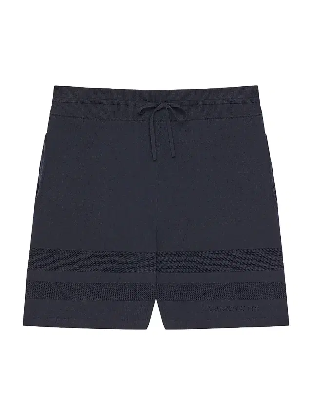 Givenchy Men's Knitted Shorts with Mesh Details - Dark Navy