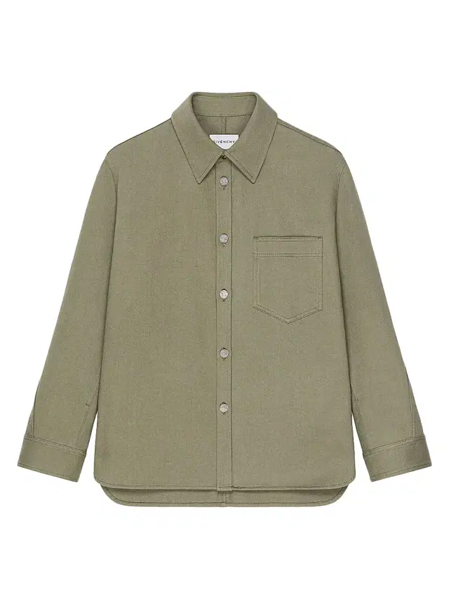 Givenchy Men's Couture Seam Overshirt in Overdyed Denim - Salvia