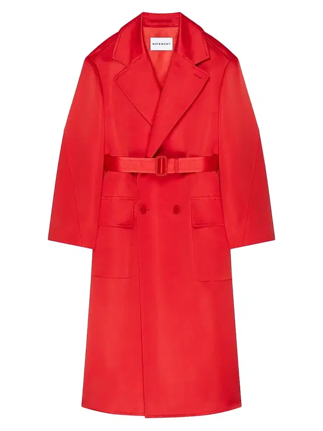 Men's Couture Seam Coat in Satin - Vermillon - Size 44