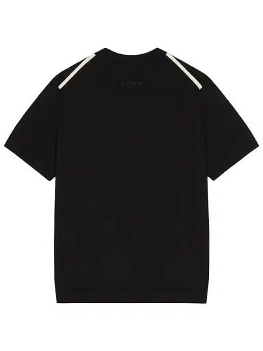 Givenchy Men's T-Shirt in Cotton Knit with Gros Grain Details - Black | Thumbnail 2 Givenchy Men's T-Shirt in Cotton Knit with Gros Grain Details - Black | Thumbnail 2