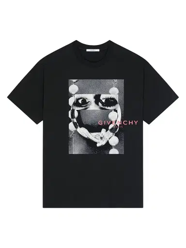 Givenchy Men's T-Shirt in Cotton with Surrealism Print - Black | Thumbnail 1 Givenchy Men's T-Shirt in Cotton with Surrealism Print - Black | Thumbnail 1