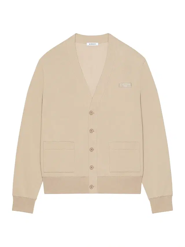 Men's Cardigan in Cotton with Paris Gros Grain - Beige