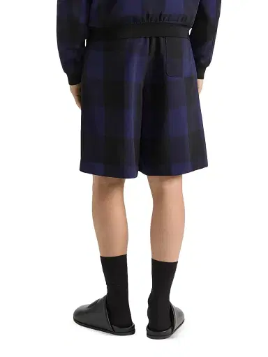 Givenchy Men's Checked Bermuda Shorts in Wool - Black Navy - Size 40 | Thumbnail 4