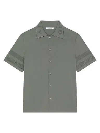 Givenchy Men's Shirt in Cotton Knit with Mesh Details - Salvia - Size XXL | Thumbnail 1