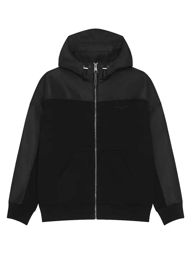 Men's Windbreaker in Polyfaille Embroidered Paris - Black