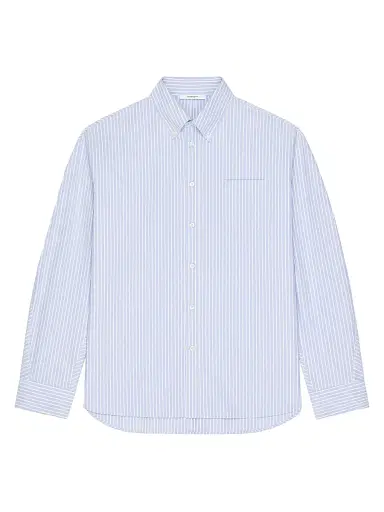 Givenchy Men's Couture Seam Striped Shirt in Cotton Oxford - Baby Blue | Thumbnail 1