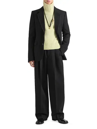 Givenchy Men's Single-Breasted Fitted Jacket in Wool - Black - Size 46 | Thumbnail 4