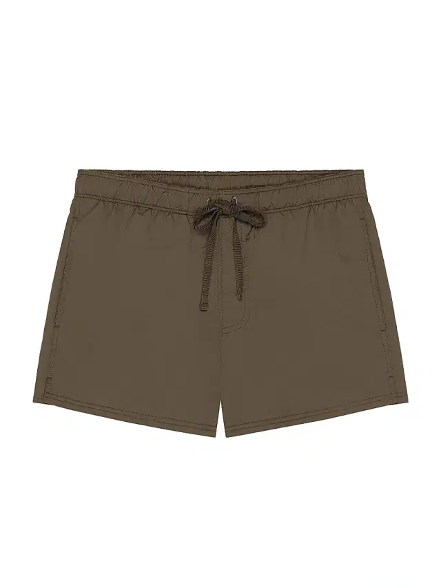 Men's Swim Shorts with Paris Embroidery - Ebony Brown