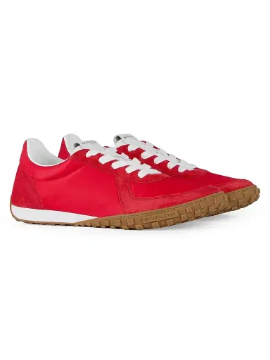 Givenchy Men's Glide Sneakers in Nylon and Suede - Vermillon | Thumbnail 2