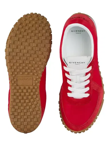 Givenchy Men's Glide Sneakers in Nylon and Suede - Vermillon | Thumbnail 5
