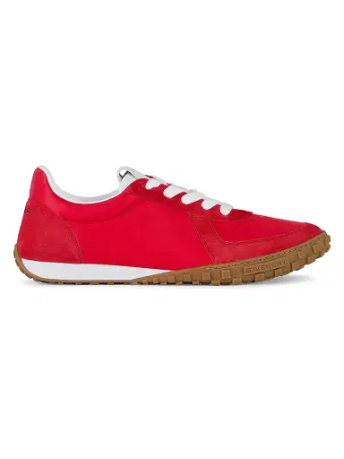 Givenchy Men's Glide Sneakers in Nylon and Suede - Vermillon | Thumbnail 1