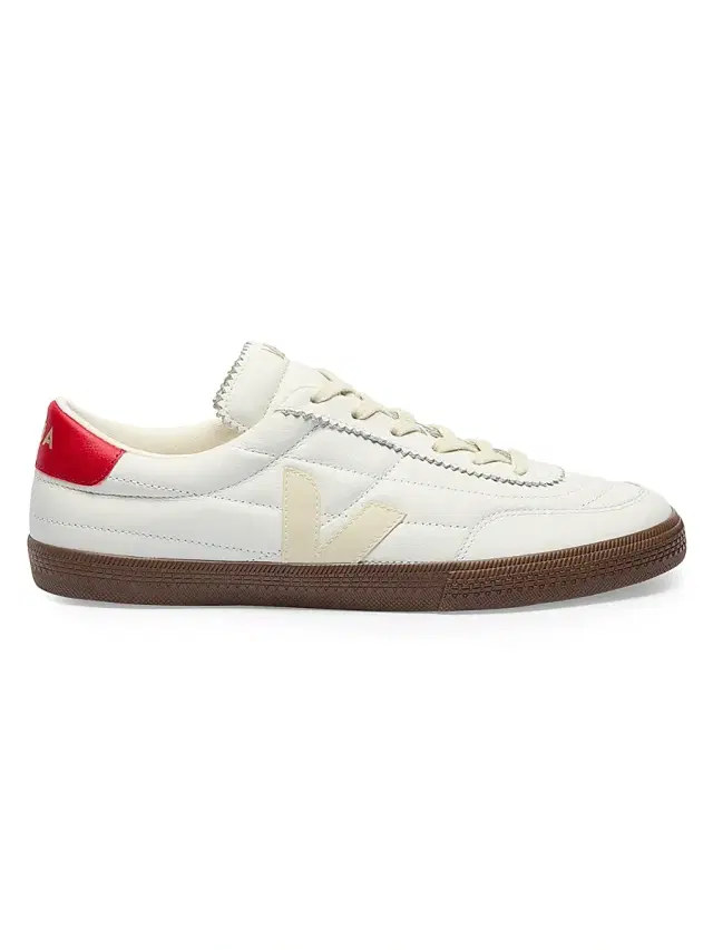 Women's Panenka Leather Low-Top Sneakers - White Red