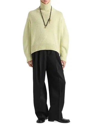 Givenchy Men's Couture Seam Turtleneck Sweater in Alpaca and Yak Wool - Pale Green | Thumbnail 4 Givenchy Men's Couture Seam Turtleneck Sweater in Alpaca and Yak Wool - Pale Green | Thumbnail 4