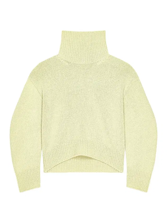 Givenchy Men's Couture Seam Turtleneck Sweater in Alpaca and Yak Wool - Pale Green