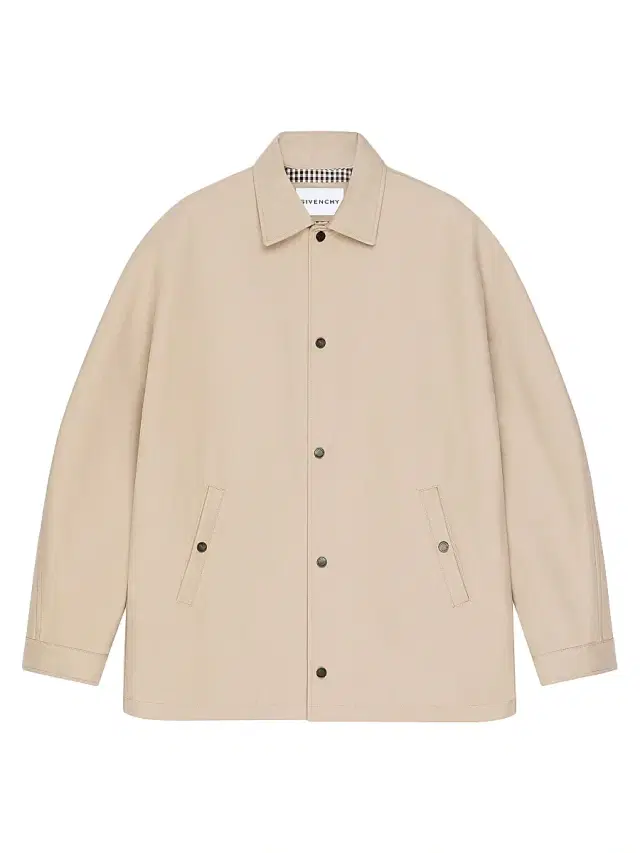 Men's Couture Seam Jacket in Cotton with Paris Patch - Beige