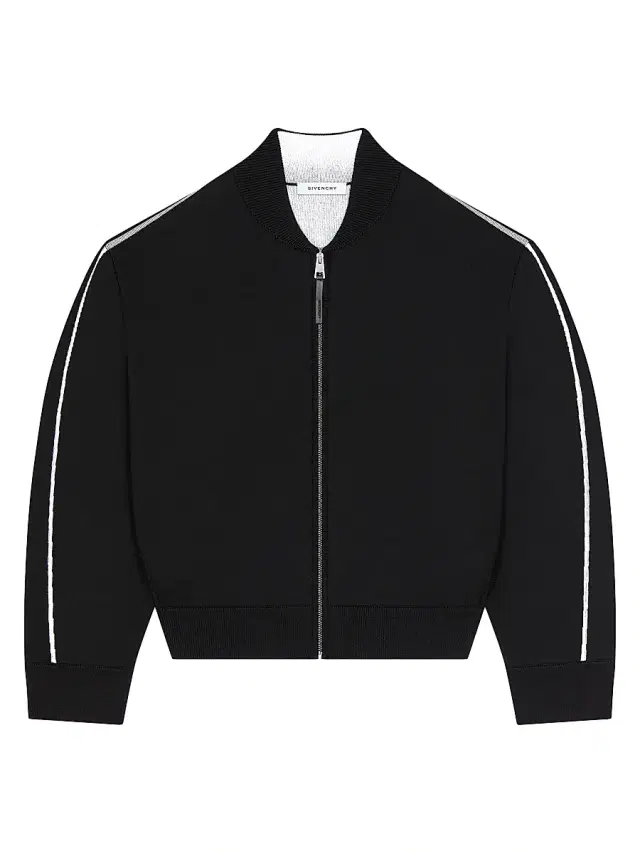Men's Couture Seam Cardigan in Wool Jacquard - Black White