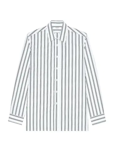 Givenchy Men's Striped Shirt in Poplin with Surrealism Print - White Black | Thumbnail 1 Givenchy Men's Striped Shirt in Poplin with Surrealism Print - White Black | Thumbnail 1