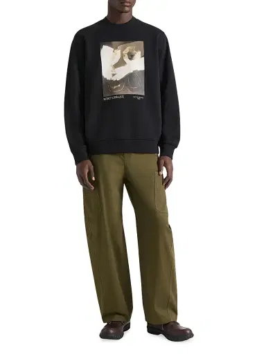Givenchy Men's Sweatshirt in Fleece with Surrealism Print - Black | Thumbnail 4
