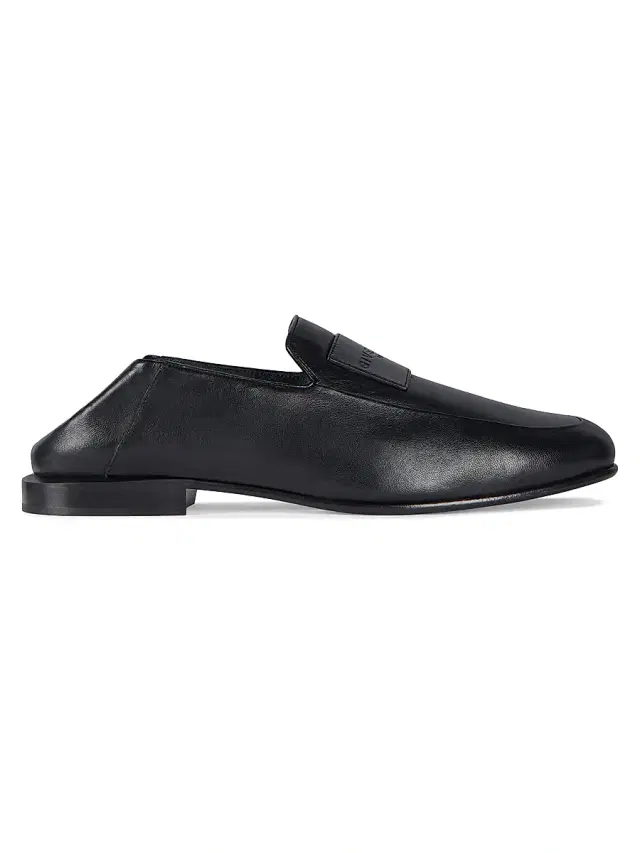Men's Label Loafers in Shiny Leather - Black