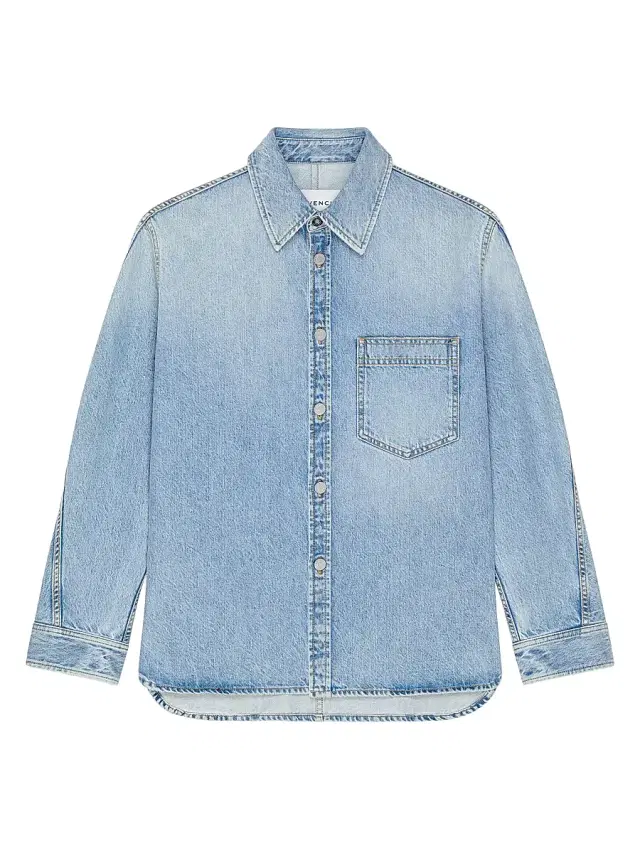 Men's Couture Seam Shirt in Denim - Light Blue