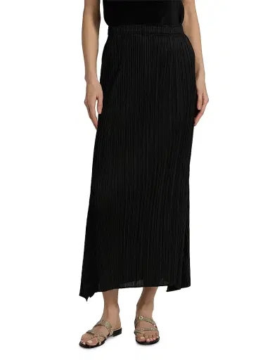 Pleats Please Issey Miyake Women's Ole Pleated Midi-Skirt - Black | Thumbnail 3