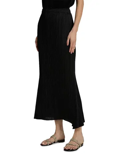 Pleats Please Issey Miyake Women's Ole Pleated Midi-Skirt - Black | Thumbnail 4