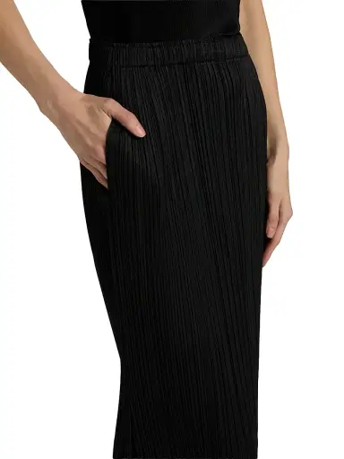 Pleats Please Issey Miyake Women's Ole Pleated Midi-Skirt - Black | Thumbnail 6