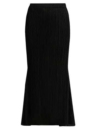 Pleats Please Issey Miyake Women's Ole Pleated Midi-Skirt - Black | Thumbnail 1