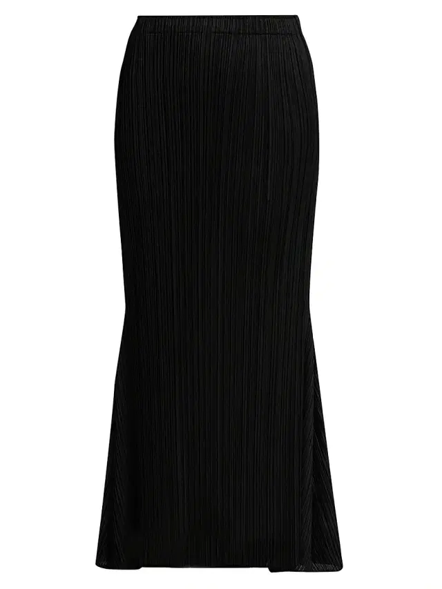 Women's Ole Pleated Midi-Skirt - Black