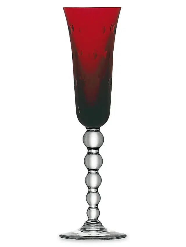 Saint Louis Red Bubble Champagne Flute - Red