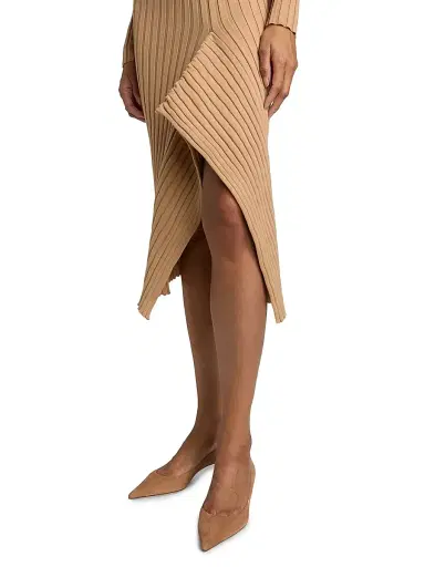 Stella McCartney Women's Rib-Knit Cotton Midi-Skirt | Thumbnail 6