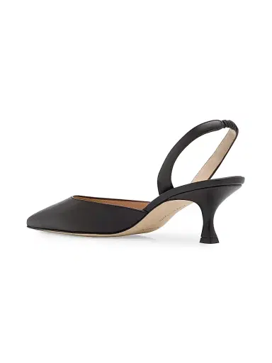 Manolo Blahnik Women's Carolyne 50MM Leather Slingback Pumps - Dark Brown - Size 10 | Thumbnail 3
