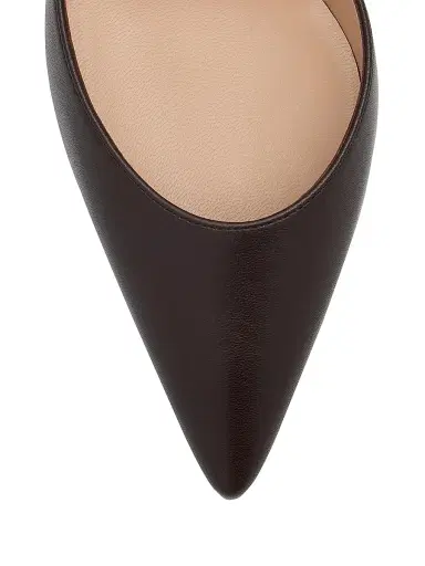 Manolo Blahnik Women's Carolyne 50MM Leather Slingback Pumps - Dark Brown - Size 10 | Thumbnail 5
