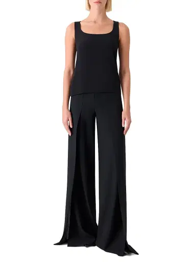 Akris Women's Silk Gerogette Sleeveless Top - Black - Size 14 | Thumbnail 2 Akris Women's Silk Gerogette Sleeveless Top - Black - Size 14 | Thumbnail 2