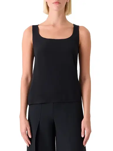 Akris Women's Silk Gerogette Sleeveless Top - Black - Size 14 | Thumbnail 3 Akris Women's Silk Gerogette Sleeveless Top - Black - Size 14 | Thumbnail 3